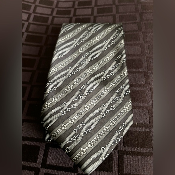 RENE’ CHAGAL 100% SILK TIE COLORS OF BROWN, BEIGH AND TAUPE QUALITY MADE TIE 59” - Picture 4 of 5